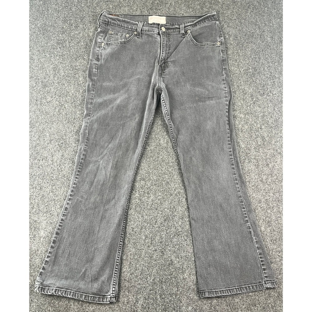 Y2K Levi Strauss Signature Stretch Bootcut Jeans Womens 16 Short Black Fade